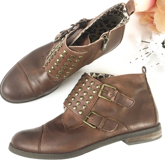 Lucky Brand Dosey Studded Leather Ankle Booties - Picture 2 of 6